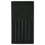 JUSTIN MENS GENUINE LEATHER RODEO WALLET GRAPHITE FLAG