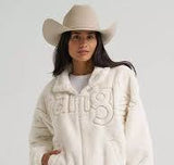 Wrangler Retro Logo Faux Fur Jacket White 112382726