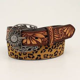 Angel Ranch Leopard Print Sunflower Tooled Leather