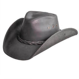 American Hat Makers Hollywood Black Leather Cowboy Hat