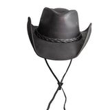 American Hat Makers Hollywood Black Leather Cowboy Hat