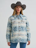 Wrangler Retro Lined Jaquard Shacket- Blue 112382779