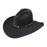Resistol 3X Cisco Felt Cowboy Hat featuring a Gus crown, crafted from durable wool felt in black color.