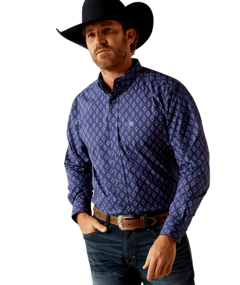 Ariat Men's Cade Classic Fit Button Down Shirt Navy