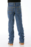 Cinch boys original fit slim jeans in medium stonewash, showcasing the back view and tailored design.