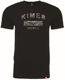 Kimes Ranch MFG Co black shirt with silver logo and text Est 2009, perfect for casual wear.