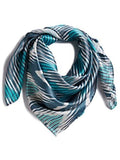 M&F Western Wild Rags Blue Chevron Pattern scarf with abstract design and vibrant colors.
