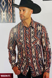 Rock & Roll Denim Southwestern Printed Long Sleeve Snap Shirt