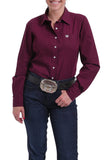 Cinch Burgundy Solid Button-Up Shirt