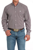 Cinch Men's Geometric Print Button-Down Western Shirt - Purple MTW1105919