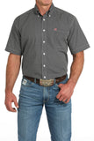 Cinch Men's Short Sleeve Geometric Print Button-Down Western Shirt - Gray MTW1111482
