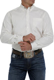 Cinch Men's Modern Fit Cream Button-Down Shirt, tailored fit, button-up style, versatile for casual and formal looks.