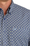 Cinch Men's Medalion Print Button-Down Western Shirt - Arenaflex Royal Blue MTW1724001