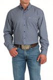 Cinch Men's Medalion Print Button-Down Western Shirt - Arenaflex Royal Blue MTW1724001