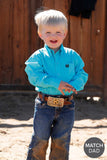 Cinch Toddler Solid Button-Down Western Shirt - Turquoise