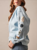 Kimes Ranch Women's Saguaro Patch Crew Neck Sweatshirt - Faded Denim