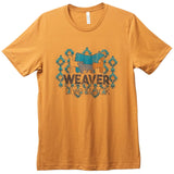 Weaver Livestock Distressed Aztec Weaver T-Shirt in Butterscotch color with unique design elements.