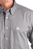 CINCH - MENS SOLID GRAY BUTTON-DOWN WESTERN SHIRT #MTW1104238