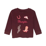 Wrangler - Infant Girl's Crew Neck Sweatshirt Burgundy