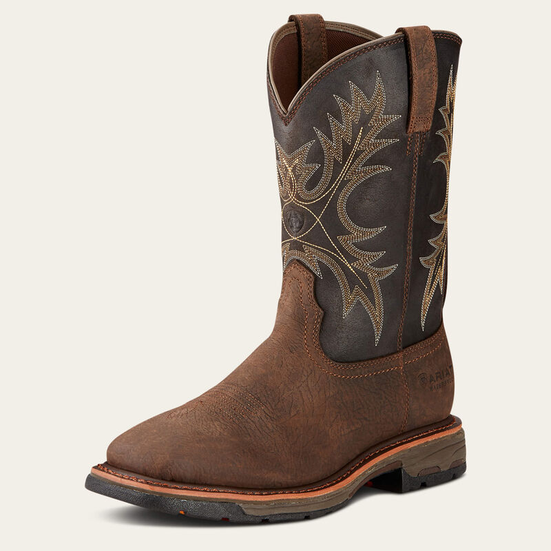 Ariat Work Waterproof EH Rated Men’s 11.5D Brown Leather Western Work Boots Ariat Men main image 2