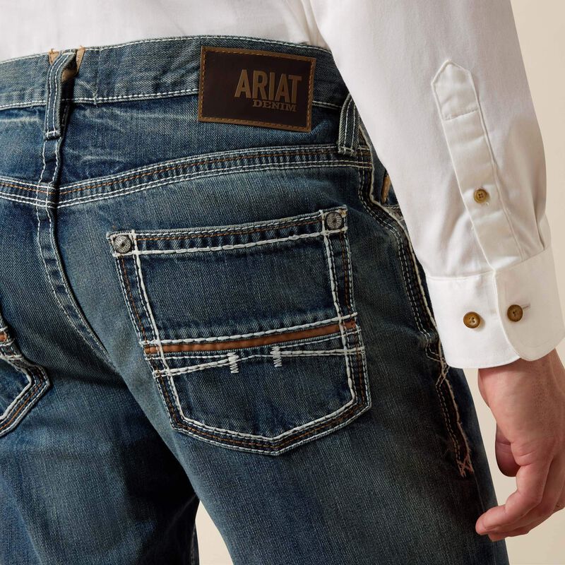 ARIAT Men's M4 Low Rise Boot Cut Jean - Relaxed Fit Western Denim Jeans - View #2