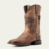 Ariat Circuit Patriot Men's Western Boot with American flag embroidery, showcasing classic style and modern comfort.