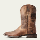Ariat Circuit Patriot Men's Western Boot featuring American flag embroidery and a classic cowboy design.