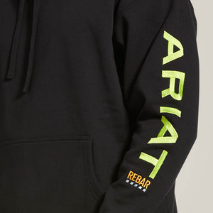 Men's Ariat Rebar Graphic Hoodie Black/Lime