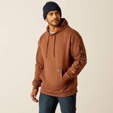 Men's Ariat Rebar Graphic Hoodie Coffee Bean