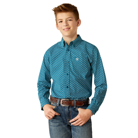 Boy's Petey Long Sleeve Shirt Dark Teal