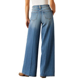 Back view of Ariat Women's Ultra High Rise Jazmine Wide Leg Jeans showcasing relaxed fit and wide leg design.