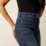 Ariat Ultra High Rise Jill Wide Leg Jean featuring a close-up of the stylish side pocket detail.