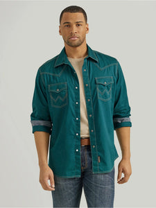 Men's Wrangler Retro Premium Western Snap Solid Shirt