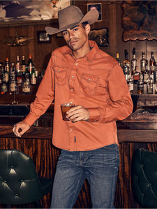 Men's Wrangler Retro Premium Western Snap Solid Shirt