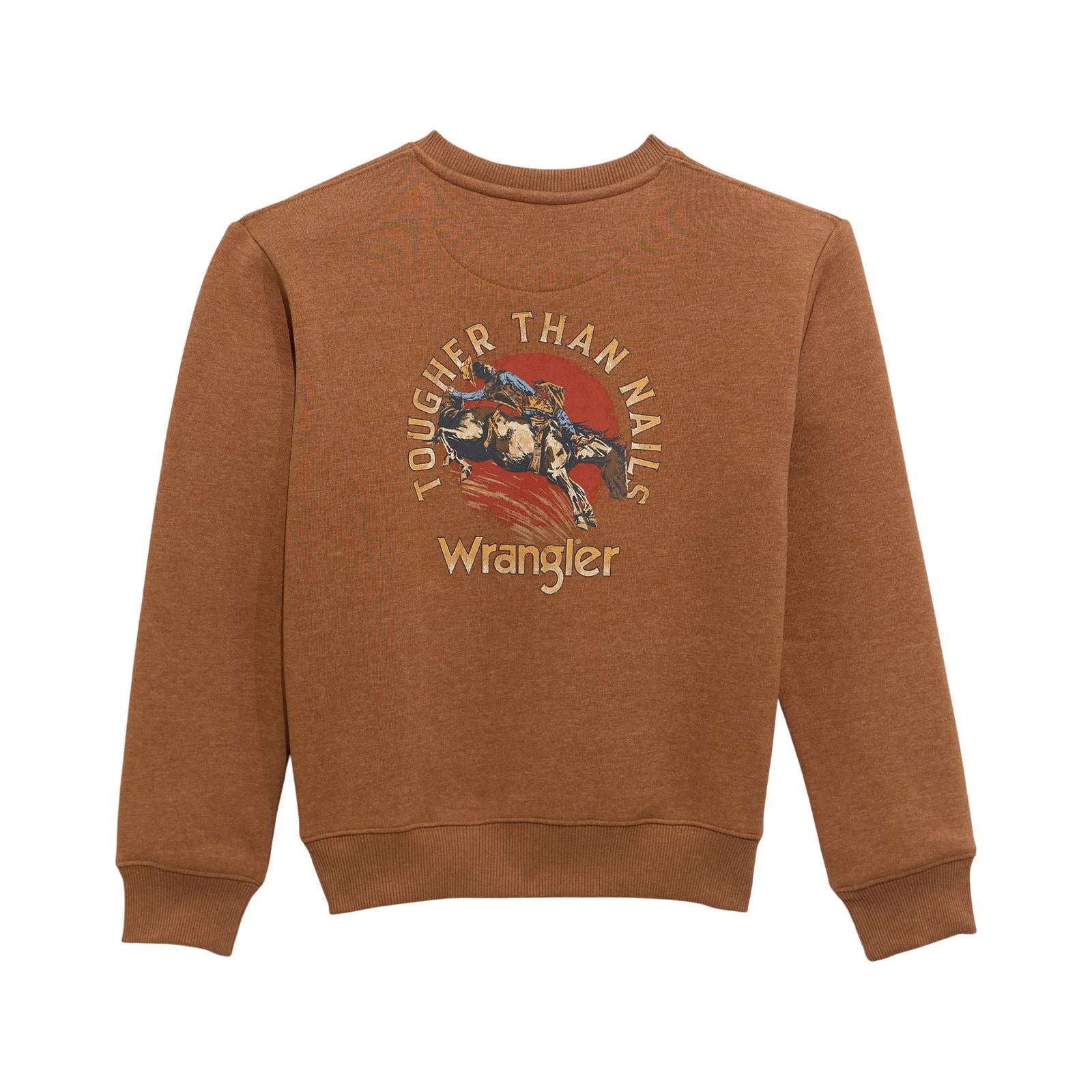 Wrangler® Boys Crew Fleece Pullover - Mocha Bisque