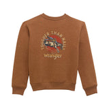 Wrangler® Boys Crew Fleece Pullover - Mocha Bisque