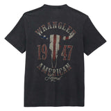 Wrangler graphic t-shirt in jet black featuring bold American design and iconic branding on the back.
