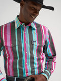 Wrangler® Brushpopper Western Snap Shirt - Desert Dusk Stripe - Vintage Inspired
