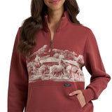Wrangler Retro® Americana 1/4 Zip Sweatshirt - Rose - 112385419