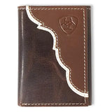 ARIAT Men's Trifold Two-Tone Shield Logo Wallet A3547808