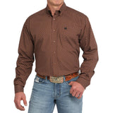 Cinch Men's Brown Print Button Down Shirt