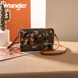Wrangler Camo Print Canvas Clutch/Crossbody - Green