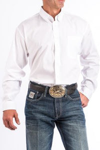 CINCH - MENS SOLID WHITE BUTTON-DOWN WESTERN SHIRT #MT10320020