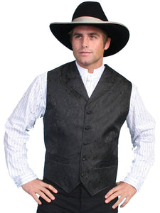 SCULLY - Men's Classic Paisley Black Vest #RW093