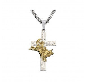 MONTANA SILVERSMITHS - Men's Bullrider Cross Necklace #NC37