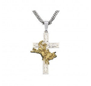 MONTANA SILVERSMITHS - Men's Bullrider Cross Necklace #NC37