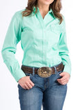 CINCH - Women's Solid Green Button Down Western Shirt #MSW9164028