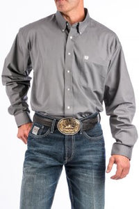 CINCH - MENS SOLID GRAY BUTTON-DOWN WESTERN SHIRT #MTW1104238