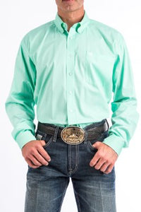 CINCH - MENS SOLID MINT GREEN BUTTON-DOWN WESTERN SHIRT #MTW1104237