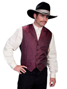 SCULLY - Men's Classic Paisley Burgundy Vest #RW093